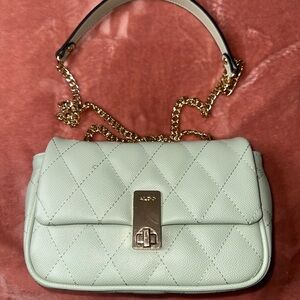 Aldo Mint Quilted Crossbody Bag with Gold Chain